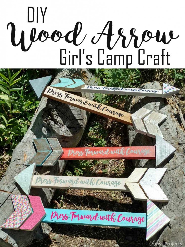 DIY wood arrow makes a fun project for craft night. We made these at girls camp and they were so fun! Free plans and tutorial.